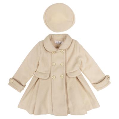 Picture of Beau KiD Girls Traditional Coat & Hat Set X 2 - Beige