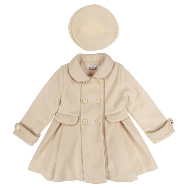 Picture of Beau KiD Girls Traditional Coat & Hat Set X 2 - Beige