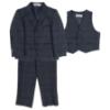 Picture of Beau KiD Boys Traditional Three Piece Check Suit - Navy Blue
