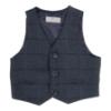 Picture of Beau KiD Boys Traditional Three Piece Check Suit - Navy Blue