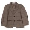 Picture of Beau KiD Boys Traditional Three Piece Check Suit - Dark Beige Green