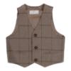 Picture of Beau KiD Boys Traditional Three Piece Check Suit - Dark Beige Green