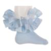 Picture of Beau KiD Girls Ruffle Ribbon & Tulle Ankle Socks - Sky Blue