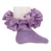 Picture of Beau KiD Girls Ruffle Ribbon & Tulle Ankle Socks - Lavender