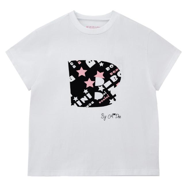 Picture of Bonini by A* Dee Dynamic Oversized Logo T-shirt - White