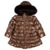 Picture of A Dee Initial Icon Montana Padded Long Metallic Jacket - Chocolate Brown