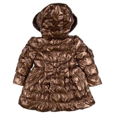 Picture of A Dee Initial Icon Montana Padded Long Metallic Jacket - Chocolate Brown