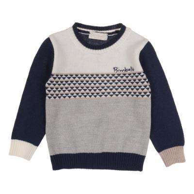 Picture of Bimbalo Baby Boys Sweater Trousers Shirt Set X 3 - Ivory Navy Beige