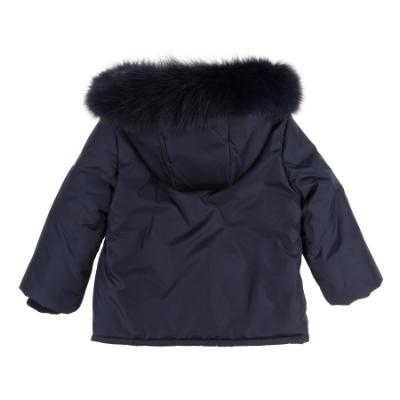 Picture of Bimbalo Baby Boys Hooded Jacket With Detachable Trim - Navy