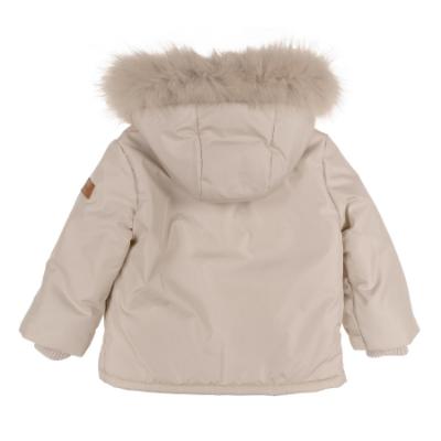 Picture of Bimbalo Baby Boys Hooded Jacket With Detachable Trim - Beige