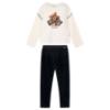Picture of Mayoral Girls Winter Enjoy Yourself Top & Velour Leggings Set X 2 - Ivory Black