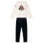 Picture of Mayoral Girls Winter Enjoy Yourself Top & Velour Leggings Set X 2 - Ivory Black