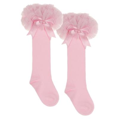 Picture of Beau KiD Girls TuTu Tulle Ruffle Knee Socks With Satin Bow - Pink