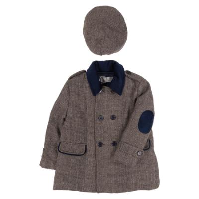 Picture of Beau KiD Boys Traditional Country Coat & Cap Set X 2 - Navy Blue