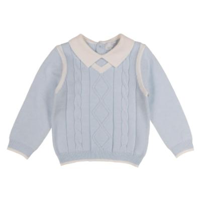 Picture of Beau KiD Baby Boys Knitted Sweater & Trousers Set X 2 -  Blue Ivory