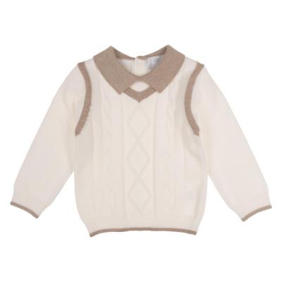 Picture of Beau KiD Baby Boys Knitted Sweater & Trousers Set X 2 -  Camel Ivory