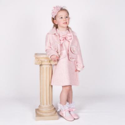 Picture of Beau KiD Girls Tweed Dress & Jacket Set  X 2 - Pink White Gold