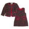 Picture of Beau KiD Girls Tweed Dress & Jacket Set  X 2 - Black Red Silver