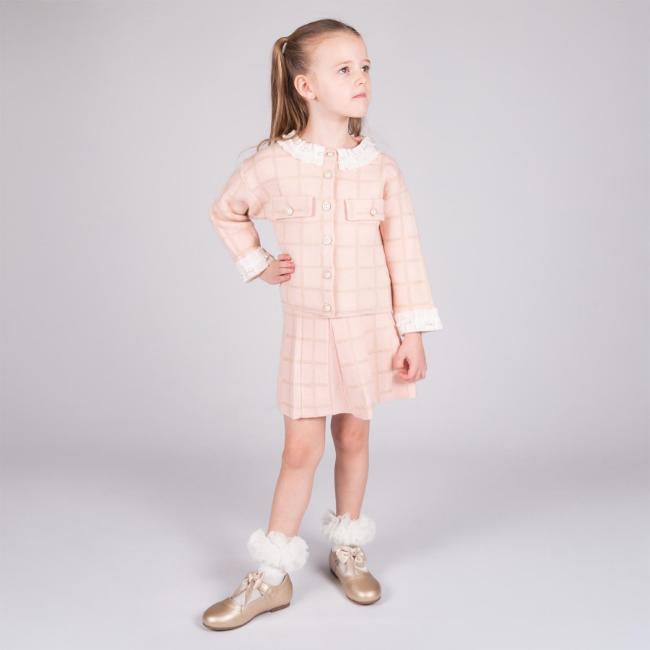 Picture of Beau KiD Girls Knitted Cardigan & Pleated Skirt Set X 2 - Pink Gold