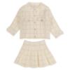 Picture of Beau KiD Girls Knitted Cardigan & Pleated Skirt Set X 2 - Ivory Gold