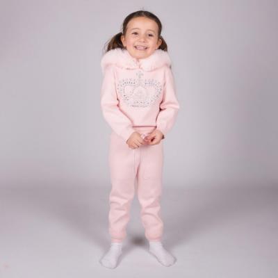 Picture of Beau KiD Girls Knitted Leisure Set With Diamante Crown Set X 2 - Pink