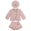Picture of Beau KiD Girls Fur Trimmed Tweed Shorts Beret & Jacket Set  X 2 - Pink White