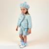 Picture of Beau KiD Girls Fur Trimmed Tweed Shorts Beret & Jacket Set  X 2 - Blue White