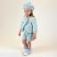Picture of Beau KiD Girls Fur Trimmed Tweed Shorts Beret & Jacket Set  X 2 - Blue White