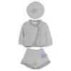 Picture of Beau KiD Girls Fur Trimmed Tweed Shorts Beret & Jacket Set  X 2 - Blue White