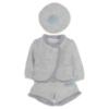 Picture of Beau KiD Girls Fur Trimmed Tweed Shorts Beret & Jacket Set  X 2 - Blue White