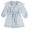 Picture of Beau KiD Girls Velour Hooded Dressing Gown With Lace - Pale Blue