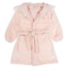 Picture of Beau KiD Girls Velour Hooded Dressing Gown With Lace - Pink