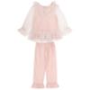 Picture of Beau KiD Girls Ruffle Pyjamas With Lace - Pink Ivory