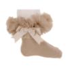 Picture of Beau KiD Girls TuTu Tulle Ruffle Ankle Socks With Satin Bow - Camel