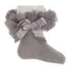 Picture of Beau KiD Girls TuTu Tulle Ruffle Ankle Socks With Satin Bow - Grey