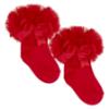 Picture of Beau KiD Girls TuTu Tulle Ruffle Ankle Socks With Satin Bow - Red