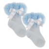 Picture of Beau KiD Girls TuTu Tulle Ruffle Ankle Socks With Satin Bow - Sky Blue
