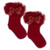 Picture of Beau KiD Girls TuTu Tulle Ruffle Ankle Socks With Satin Bow - Burgundy