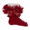 Picture of Beau KiD Girls TuTu Tulle Ruffle Ankle Socks With Satin Bow - Burgundy