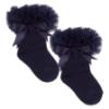 Picture of Beau KiD Girls TuTu Tulle Ruffle Ankle Socks With Satin Bow - Navy Blue