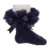 Picture of Beau KiD Girls TuTu Tulle Ruffle Ankle Socks With Satin Bow - Navy Blue