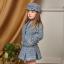 Picture of Abel & Lula Girls Tweed Jacket & Skirt Set X 2 - Sky Blue