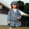 Picture of Abel & Lula Girls Tweed Jacket & Skirt Set X 2 - Sky Blue
