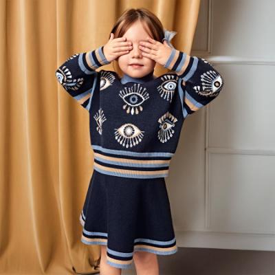 Picture of Abel & Lula Girls Knitted Sweater & Skirt Set X 2 - Navy Blue