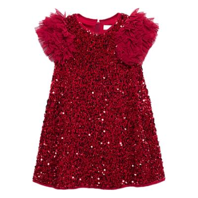 Picture of Abel & Lula Girls Sequin & Tulle Dress - Vibrant Red