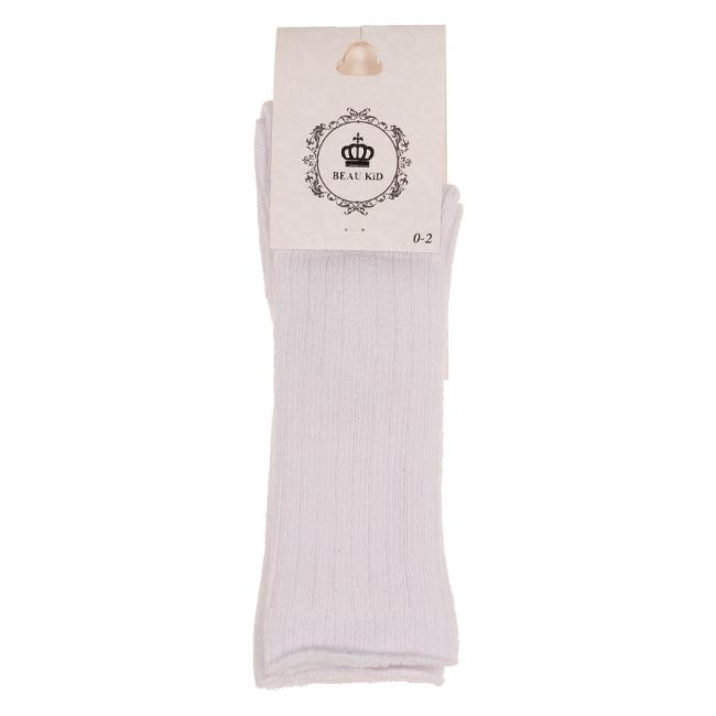 Picture of Beau KiD Boys Ribbed Cotton Knee Socks - White