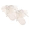 Picture of Beau KiD Girls Wide Tulle Ruffle Ankle Socks With Bow & Diamante - Ivory