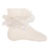 Picture of Beau KiD Girls Cotton Openwork Lace Ruffle Ankle Socks - Ivory