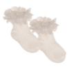 Picture of Beau KiD Girls Cotton Openwork Lace Ruffle Ankle Socks - Ivory