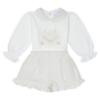 Picture of Deolinda Chic Girls Tweed & Pearl Top Shorts Jacket Set X 3 - Ivory Gold